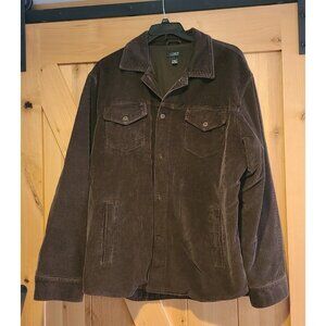 J Crew Corduroy Jacket Size XL Vintage Style Brown Trucker Shacket Quilted